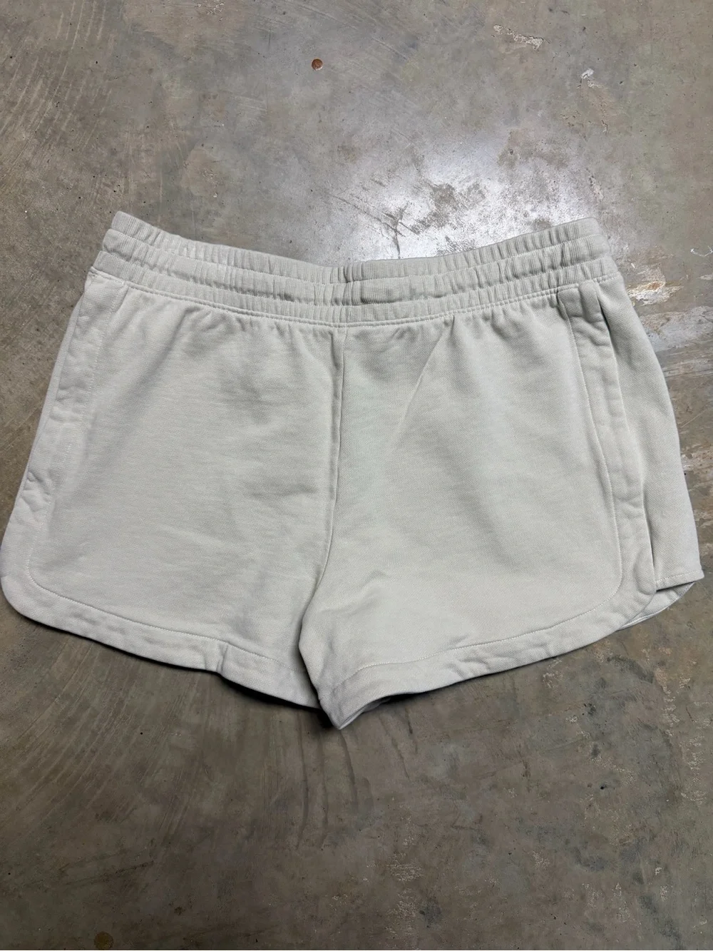 Women's Cream Athletic Drawstring Shorts